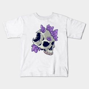 Skull with crystals - Aestethic Goblincore Kids T-Shirt